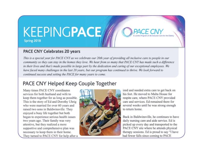 PACE Newsletter: PACE CNY Newsletter 2018